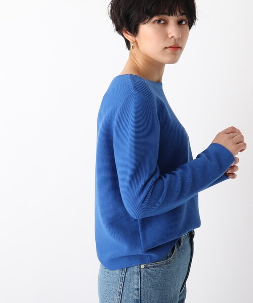 OPAQUE.CLIP（オペークドットクリップ）の「◆ボートネックニット【エクストラファインオーガニックコットン】（ニット/セーター・レディース・グリーン系その他5/ライトイエロー系8/ブルー系7/ダークグリーン/ホワイト系/ホワイト系その他3/ブラック系7/ブルー・34/36/38/42/40）」の19枚目の写真