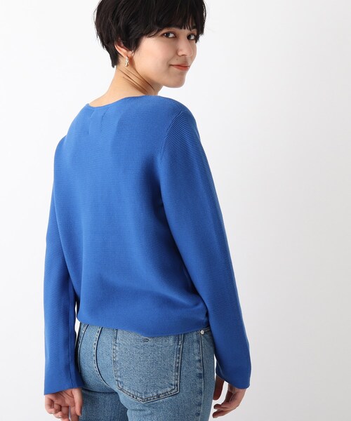 OPAQUE.CLIP（オペークドットクリップ）の「◆ボートネックニット【エクストラファインオーガニックコットン】（ニット/セーター・レディース・グリーン系その他5/ライトイエロー系8/ブルー系7/ダークグリーン/ホワイト系/ホワイト系その他3/ブラック系7/ブルー・34/36/38/42/40）」の20枚目の写真