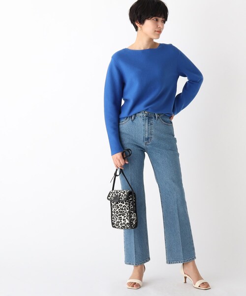 OPAQUE.CLIP（オペークドットクリップ）の「◆ボートネックニット【エクストラファインオーガニックコットン】（ニット/セーター・レディース・グリーン系その他5/ライトイエロー系8/ブルー系7/ダークグリーン/ホワイト系/ホワイト系その他3/ブラック系7/ブルー・34/36/38/42/40）」の21枚目の写真