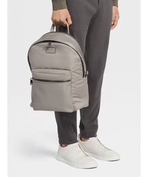 美品 ゼニア Zegna レザー × ナイロン バックパック リュック 関税送料込み】ZEGNAナイロンと編み込みレザーのバックパック