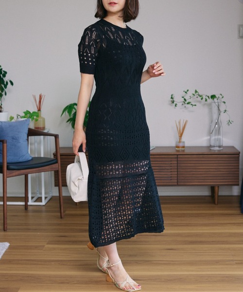 Opinion korean town（オピニオン コリアン タウン）の「YUGA レースマーメイドシルエットワンピース（ワンピース・レディース・ホワイト/ライトブルー/ネイビー/ブラック・FREE）」の8枚目の写真