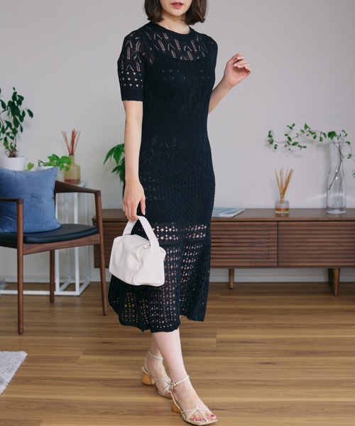 Opinion korean town（オピニオン コリアン タウン）の「YUGA レースマーメイドシルエットワンピース（ワンピース・レディース・ホワイト/ライトブルー/ネイビー/ブラック・FREE）」の16枚目の写真