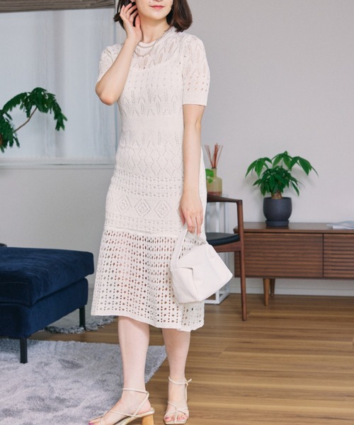 Opinion korean town（オピニオン コリアン タウン）の「YUGA レースマーメイドシルエットワンピース（ワンピース・レディース・ホワイト/ライトブルー/ネイビー/ブラック・FREE）」の5枚目の写真