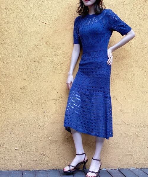 Opinion korean town（オピニオン コリアン タウン）の「YUGA レースマーメイドシルエットワンピース（ワンピース・レディース・ホワイト/ライトブルー/ネイビー/ブラック・FREE）」の20枚目の写真