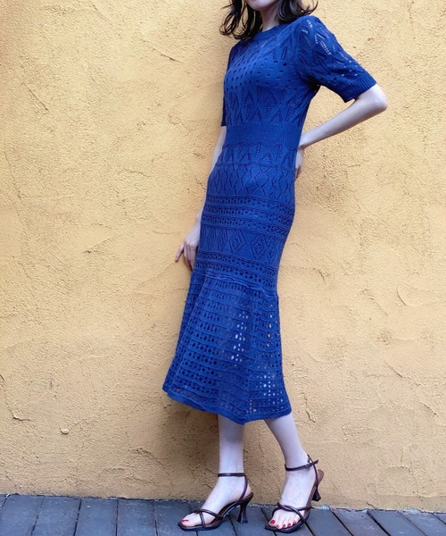 Opinion korean town（オピニオン コリアン タウン）の「YUGA レースマーメイドシルエットワンピース（ワンピース・レディース・ホワイト/ライトブルー/ネイビー/ブラック・FREE）」の19枚目の写真