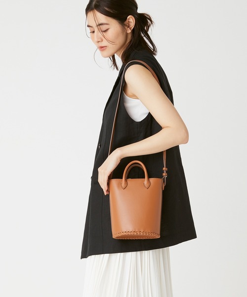 TOPKAPI（トプカピ）の「レザー バケツ型 2way ミニ ショルダー バッグ（ショルダーバッグ・レディース・ホワイト/オレンジ/キャメル・FREE）」の6枚目の写真