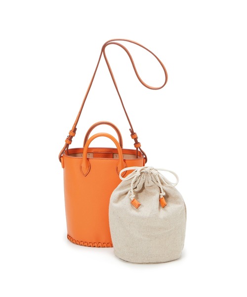 TOPKAPI（トプカピ）の「レザー バケツ型 2way ミニ ショルダー バッグ（ショルダーバッグ・レディース・ホワイト/オレンジ/キャメル・FREE）」の14枚目の写真