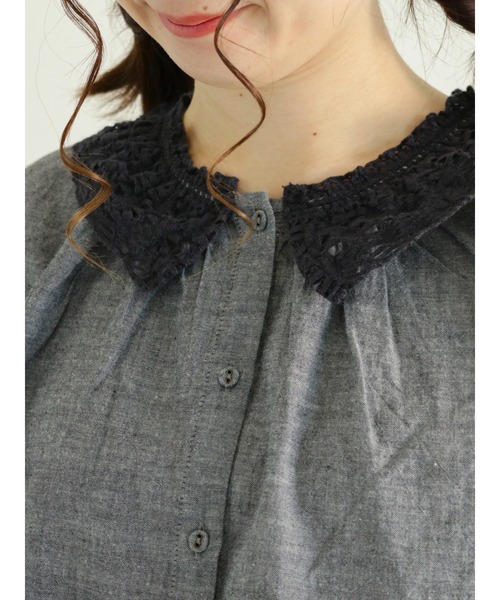 Samansa Mos2(サマンサ モスモス)の「レース襟ブラウス(シャツ/ブラウス・レディース・ブラック/ベージュ/オフホワイト/ブルー・フリ-)」の13枚目の写真