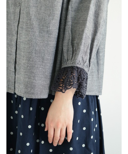 Samansa Mos2(サマンサ モスモス)の「レース襟ブラウス(シャツ/ブラウス・レディース・ブラック/ベージュ/オフホワイト/ブルー・フリ-)」の14枚目の写真