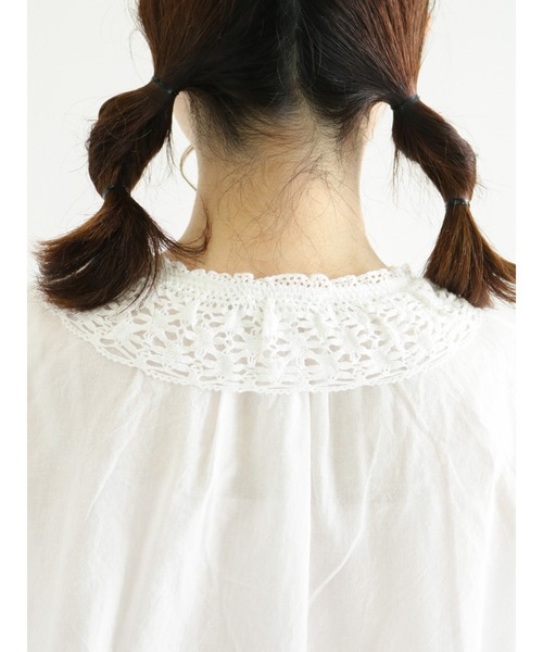 Samansa Mos2(サマンサ モスモス)の「レース襟ブラウス(シャツ/ブラウス・レディース・ブラック/ベージュ/オフホワイト/ブルー・フリ-)」の20枚目の写真