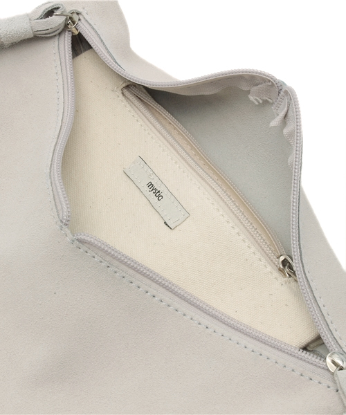 mystic（ミスティック）の「スウェードフリンジミニショルダー（ショルダーバッグ・レディース・キャメル/ライトグレー/エメラルド/ブラック・ﾌﾘ-）」の14枚目の写真