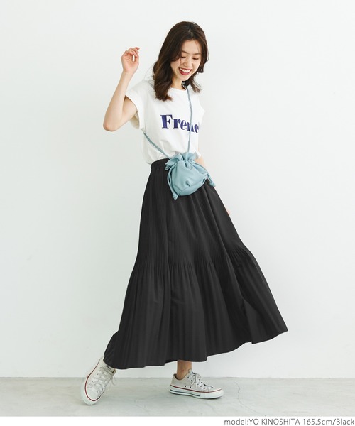 coca(coca)(コカ)の「フェードプリーツハリ感スカート(スカート・レディース・ブラック/ブルー・ONE SIZE)」の6枚目の写真