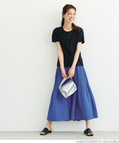 coca(coca)(コカ)の「フェードプリーツハリ感スカート(スカート・レディース・ブラック/ブルー・ONE SIZE)」の10枚目の写真