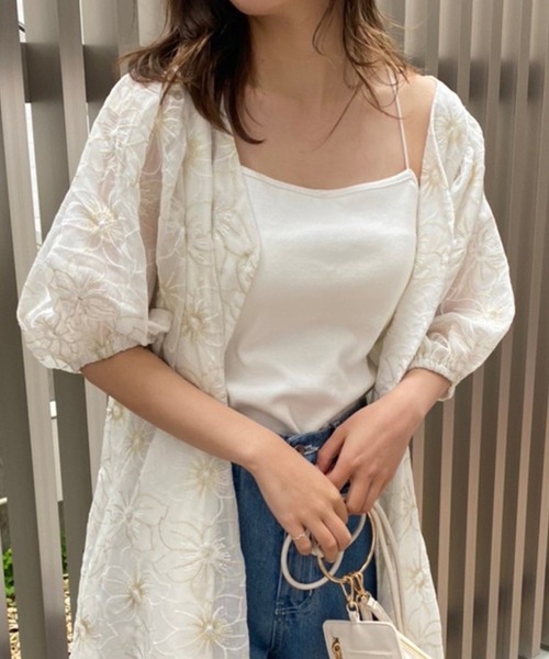 one after another NICE CLAUP（ワンアフターアナザーナイスクラップ）の「マルチwayブラトップ（キャミソール・レディース・オフホワイト/ブラック/グリーン/イエロー・FREE）」の2枚目の写真