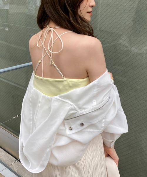 one after another NICE CLAUP（ワンアフターアナザーナイスクラップ）の「マルチwayブラトップ（キャミソール・レディース・オフホワイト/ブラック/グリーン/イエロー・FREE）」の22枚目の写真