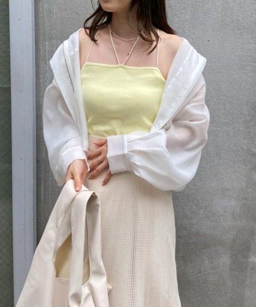 one after another NICE CLAUP（ワンアフターアナザーナイスクラップ）の「マルチwayブラトップ（キャミソール・レディース・オフホワイト/ブラック/グリーン/イエロー・FREE）」の11枚目の写真