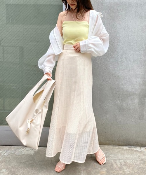 one after another NICE CLAUP（ワンアフターアナザーナイスクラップ）の「マルチwayブラトップ（キャミソール・レディース・オフホワイト/ブラック/グリーン/イエロー・FREE）」の19枚目の写真