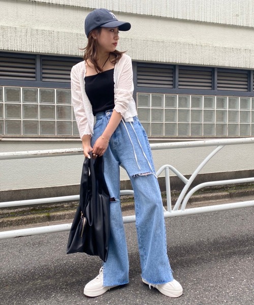 one after another NICE CLAUP（ワンアフターアナザーナイスクラップ）の「マルチwayブラトップ（キャミソール・レディース・オフホワイト/ブラック/グリーン/イエロー・FREE）」の12枚目の写真