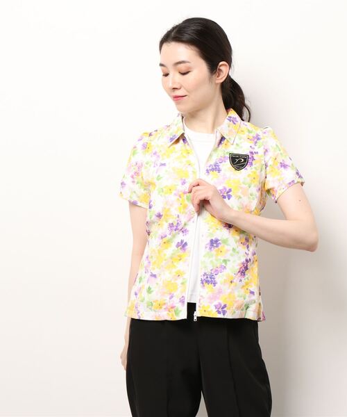 【セール】/rienda suelta/SPRING FLOWER 半袖ブルゾン ゴルフウエア（ブルゾン）｜rienda suelta（リエンダスエルタ）