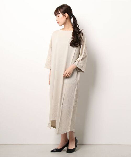 FLEUR DE KALINA(フレールドゥカリーナ)の「【FLEUR DE KALINA/フレール ドゥ カリーナ】 ドロストスリーブイレヘムワンピース(ワンピース・レディース・ライトグリーン/ベージュ/カーキ・FREE)」の8枚目の写真