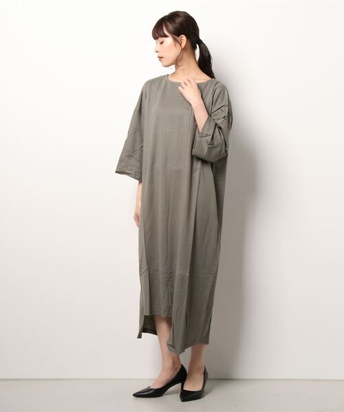 FLEUR DE KALINA(フレールドゥカリーナ)の「【FLEUR DE KALINA/フレール ドゥ カリーナ】 ドロストスリーブイレヘムワンピース(ワンピース・レディース・ライトグリーン/ベージュ/カーキ・FREE)」の7枚目の写真