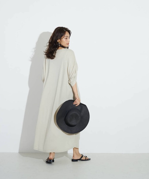 FLEUR DE KALINA(フレールドゥカリーナ)の「【FLEUR DE KALINA/フレール ドゥ カリーナ】 ドロストスリーブイレヘムワンピース(ワンピース・レディース・ライトグリーン/ベージュ/カーキ・FREE)」の18枚目の写真