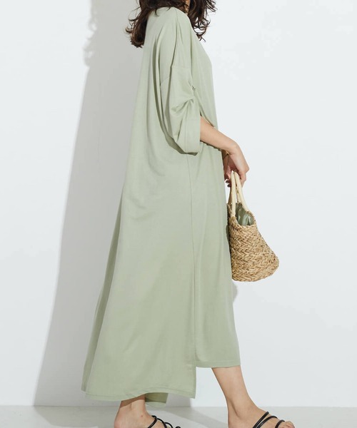 FLEUR DE KALINA(フレールドゥカリーナ)の「【FLEUR DE KALINA/フレール ドゥ カリーナ】 ドロストスリーブイレヘムワンピース(ワンピース・レディース・ライトグリーン/ベージュ/カーキ・FREE)」の11枚目の写真