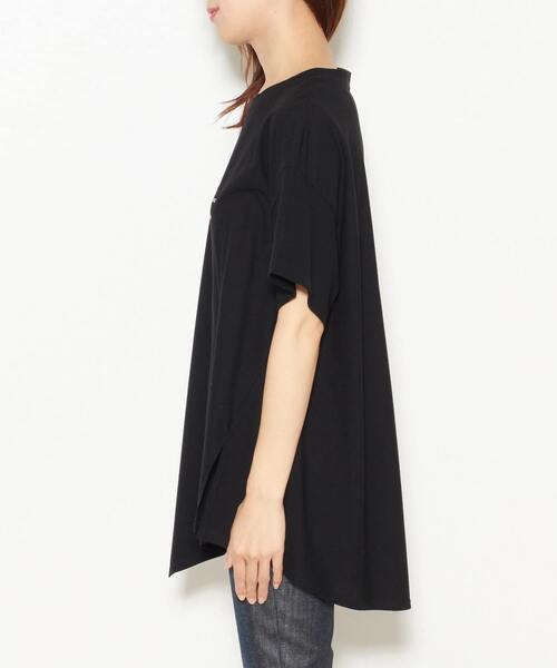 nota(ノータ)の「アシンメトリールーズTee(Tシャツ/カットソー・レディース・アイボリー/オレンジ/ブラック・FREE)」の4枚目の写真