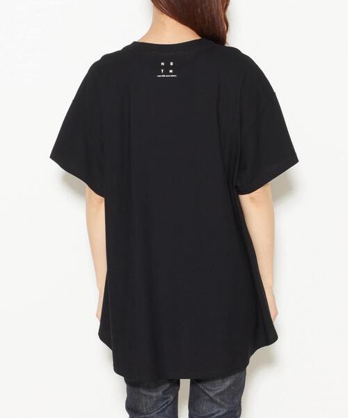 nota(ノータ)の「アシンメトリールーズTee(Tシャツ/カットソー・レディース・アイボリー/オレンジ/ブラック・FREE)」の6枚目の写真