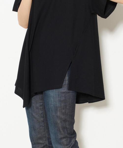nota(ノータ)の「アシンメトリールーズTee(Tシャツ/カットソー・レディース・アイボリー/オレンジ/ブラック・FREE)」の9枚目の写真