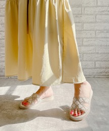 ビジューデザインフラットサンダル