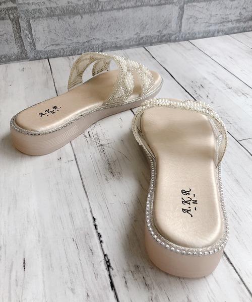 Noubel Voug Relax（ヌーベルヴォーグリラックス）の「ビジューデザインフラットサンダル（サンダル・レディース・ベージュ/ブラック・M/S/L/LL）」の15枚目の写真