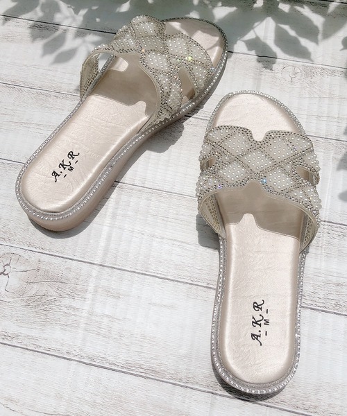 Noubel Voug Relax（ヌーベルヴォーグリラックス）の「ビジューデザインフラットサンダル（サンダル・レディース・ベージュ/ブラック・M/S/L/LL）」の18枚目の写真