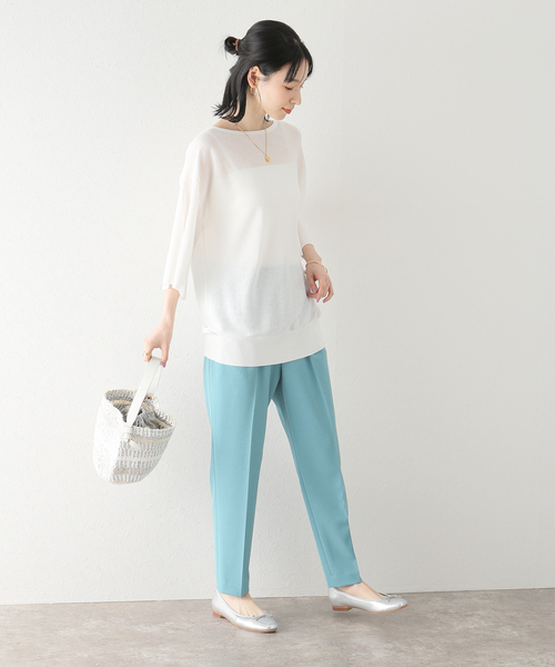 La TOTALITE（ラトータリテ）の「リネン混フレアスリーブプルオーバー（ニット/セーター・レディース・ホワイト/ベージュ/ブラック/ラベンダー・FREE）」の13枚目の写真