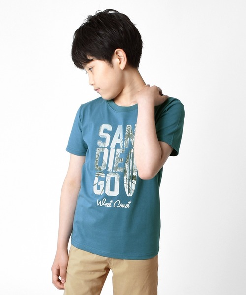 GLAZOS(グラソス)の「接触冷感・ビッグロゴフォトプリント半袖Tシャツ(Tシャツ/カットソー・キッズ・イエロー/ブラック/グレイッシュブルー・140cm/160cm/130cm/170cm/150cm)」の2枚目の写真