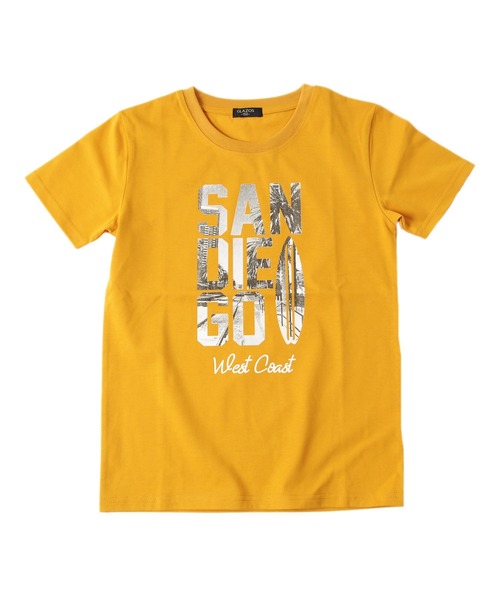 GLAZOS(グラソス)の「接触冷感・ビッグロゴフォトプリント半袖Tシャツ(Tシャツ/カットソー・キッズ・イエロー/ブラック/グレイッシュブルー・140cm/160cm/130cm/170cm/150cm)」の6枚目の写真