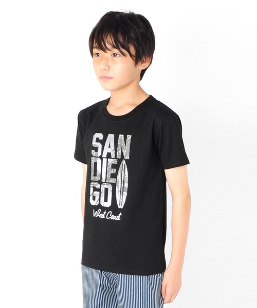 GLAZOS(グラソス)の「接触冷感・ビッグロゴフォトプリント半袖Tシャツ(Tシャツ/カットソー・キッズ・イエロー/ブラック/グレイッシュブルー・140cm/160cm/130cm/170cm/150cm)」の4枚目の写真