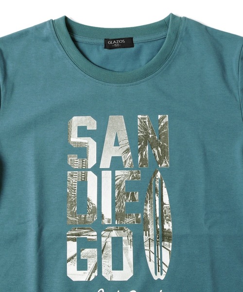 GLAZOS(グラソス)の「接触冷感・ビッグロゴフォトプリント半袖Tシャツ(Tシャツ/カットソー・キッズ・イエロー/ブラック/グレイッシュブルー・140cm/160cm/130cm/170cm/150cm)」の15枚目の写真