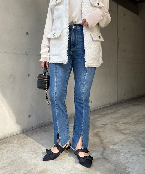 prose verse（プロズヴェール）の「フロントスリットデニムパンツ（デニムパンツ・レディース・ネイビー/ブラック・MEDIUM/LARGE）」の17枚目の写真