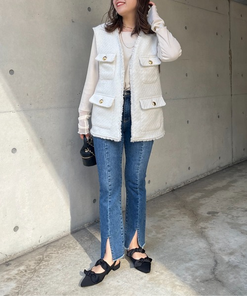 prose verse（プロズヴェール）の「フロントスリットデニムパンツ（デニムパンツ・レディース・ネイビー/ブラック・MEDIUM/LARGE）」の13枚目の写真