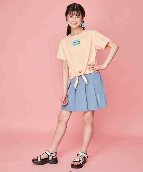 【未使用】ZADIG＆VOLTAIRE かぶりシャツ 星 ブルーグレー ピンク JENNI love（ジェニィラブ）の「クリアベルト付きプリーツスカート