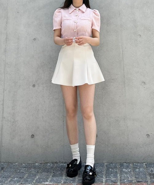 titty＆Co. PETIT by poyo（ティティーアンドコープティバイポヨ）の「【titty&Co.PETIT Produce by POYO】パールボタンツイードトップス（カーディガン/ボレロ・レディース・ピンク・FREE）」の12枚目の写真