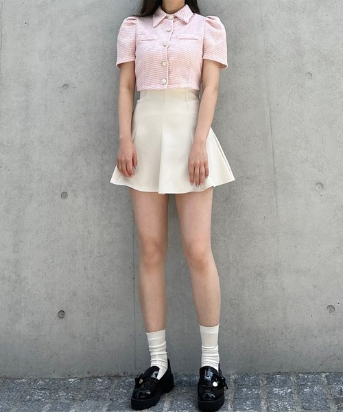 titty＆Co. PETIT by poyo（ティティーアンドコープティバイポヨ）の「【titty&Co.PETIT Produce by POYO】パールボタンツイードトップス（カーディガン/ボレロ・レディース・ピンク・FREE）」の13枚目の写真