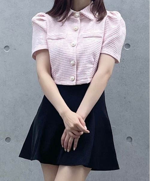 titty＆Co. PETIT by poyo（ティティーアンドコープティバイポヨ）の「【titty&Co.PETIT Produce by POYO】パールボタンツイードトップス（カーディガン/ボレロ・レディース・ピンク・FREE）」の14枚目の写真