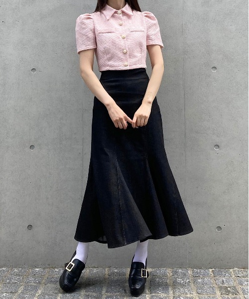 titty＆Co. PETIT by poyo（ティティーアンドコープティバイポヨ）の「【titty&Co.PETIT Produce by POYO】パールボタンツイードトップス（カーディガン/ボレロ・レディース・ピンク・FREE）」の19枚目の写真