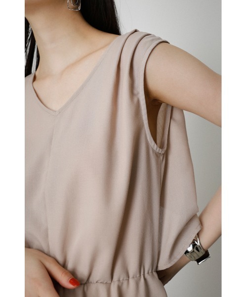 AZUL by moussy（アズールバイマウジー）の「BACK TIE PEPLUM BLOUSE/バックタイペプラムブラウス（タンクトップ・レディース・ブラック/ライトベージュ・MEDIUM/SMALL）」の7枚目の写真