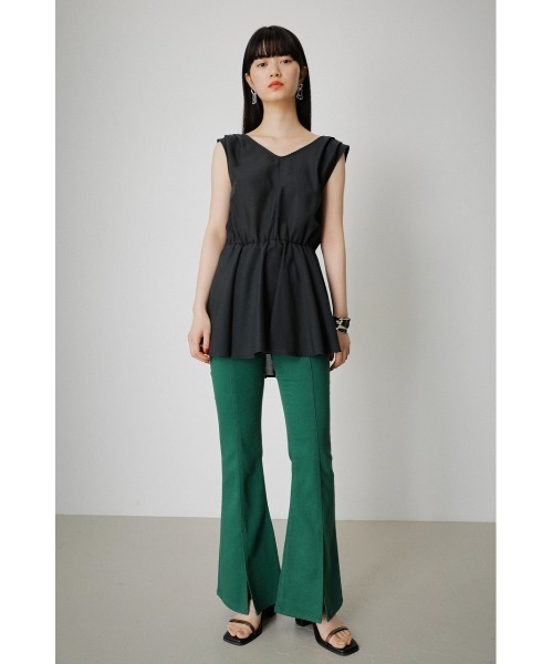 AZUL by moussy（アズールバイマウジー）の「BACK TIE PEPLUM BLOUSE/バックタイペプラムブラウス（タンクトップ・レディース・ブラック/ライトベージュ・MEDIUM/SMALL）」の20枚目の写真