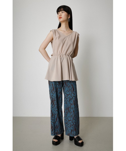 AZUL by moussy（アズールバイマウジー）の「BACK TIE PEPLUM BLOUSE/バックタイペプラムブラウス（タンクトップ・レディース・ブラック/ライトベージュ・MEDIUM/SMALL）」の11枚目の写真