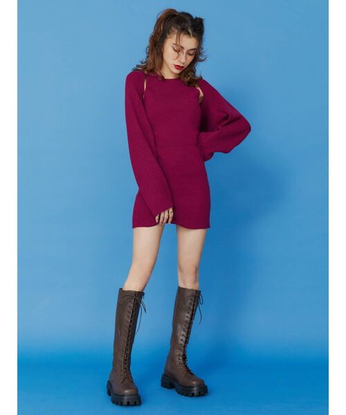 EVRIS(エヴリス)の「ボレロセットニットワンピース(ワンピース・レディース・ブラック/ピンク/ブルー/アイボリー・FREE)」の11枚目の写真