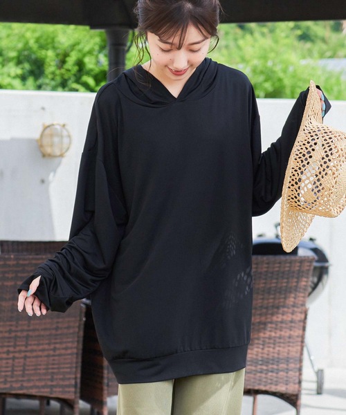 Fashion Letter（ファッションレター）の「ユニセックスuvカットラッシュプルオーバー（ラッシュガード・レディース・ブラック/モカ/ネイビー・FREE）」の13枚目の写真